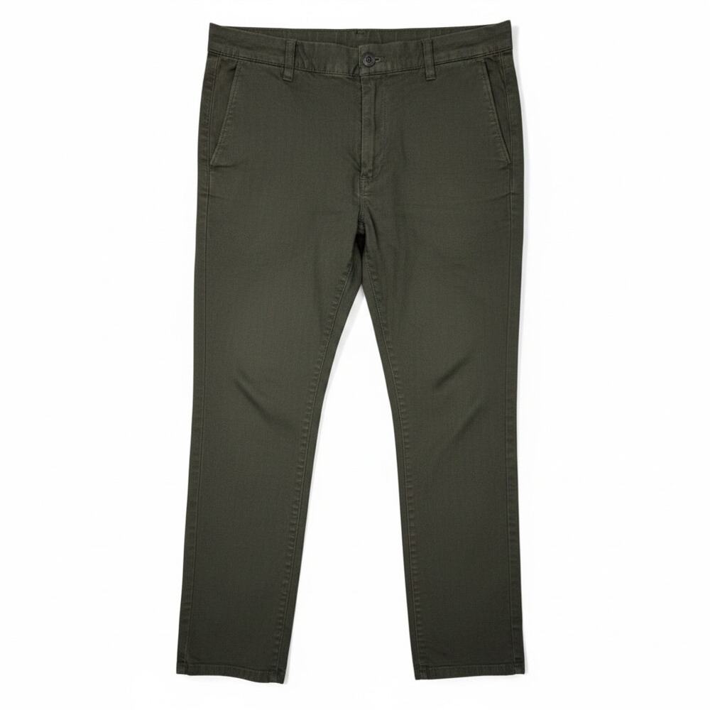 Bonobos Men's 32x30 Olive Green Tailored Pants Herringbone Stretch Cotton Work